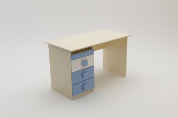 Стол (прямая столешница) Скай (Синий/Белый/корпус Клен) в Оби - ob.mebel54.com | фото