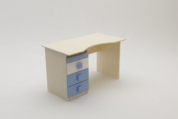 Стол (столешница с выемкой) Скай (Синий/Белый/корпус Клен) в Оби - ob.mebel54.com | фото