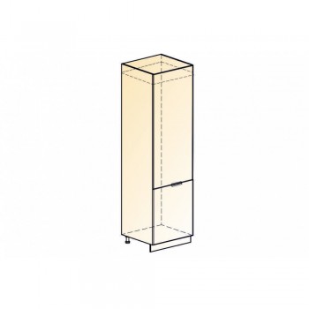 Стоун Шкаф-пенал L600 под холодильник (2 дв. гл.) (белый/грей софттач) в Оби - ob.mebel54.com | фото