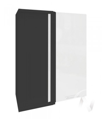 Угловой шкаф Валерия-М ШВУ 699 (Белый металлик/Венге/верхний/высокий) в Оби - ob.mebel54.com | фото