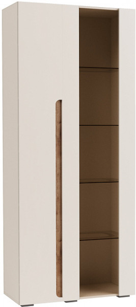 Валенсия (Шкаф витрина 2-х левая Кашемир/Софт сантьяго) в Оби - ob.mebel54.com | фото