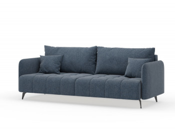 Валериан диван трёхместный прямой Синий, ткань RICO FLEX 101 в Оби - ob.mebel54.com | фото