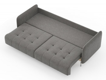 Валериан диван трёхместный прямой Стальной, ткань RICO FLEX 9292 в Оби - ob.mebel54.com | фото