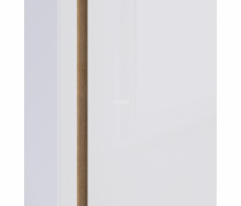 Веста СБ-2259 Шкаф 2х дверный с зеркалом Дуб Бунратти/Белый глянец в Оби - ob.mebel54.com | фото