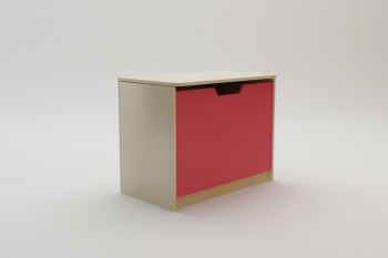 Ящик для игрушек Бэрри (Бежевый/Красный/корпус Клен) в Оби - ob.mebel54.com | фото