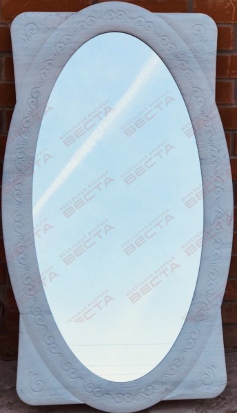 Зеркало Овальное МДФ Белый в Оби - ob.mebel54.com | фото